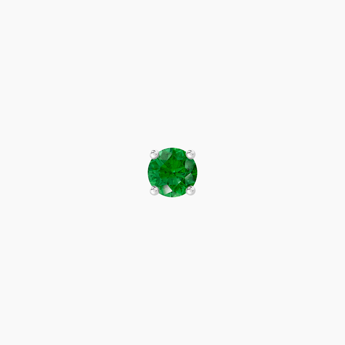 Nut | 18k White Gold 6.5 mm 3 mm Round Emerald Piercing
