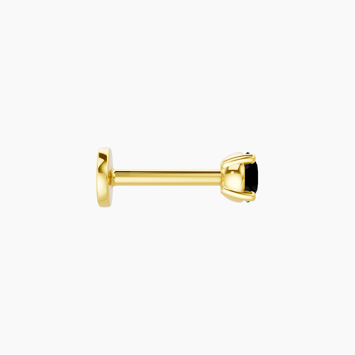 Nut | 18k Yellow Gold 6.5 mm 3 mm Round Black Diamond Piercing