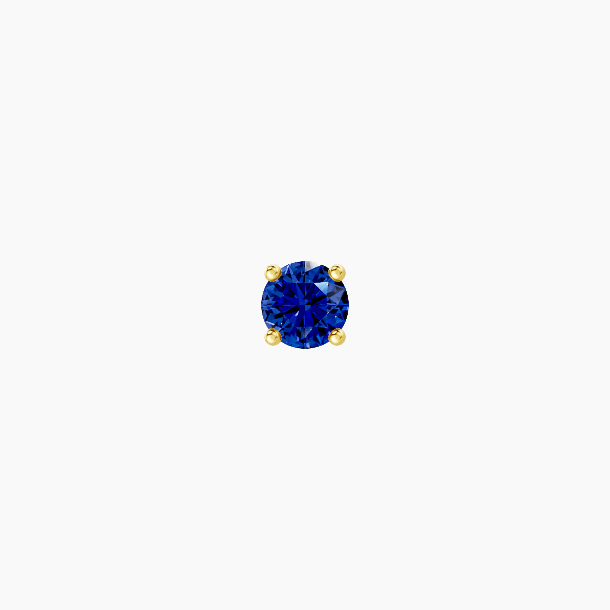 Nut | 18k Yellow Gold 6.5 mm 3 mm Round Sapphire Piercing