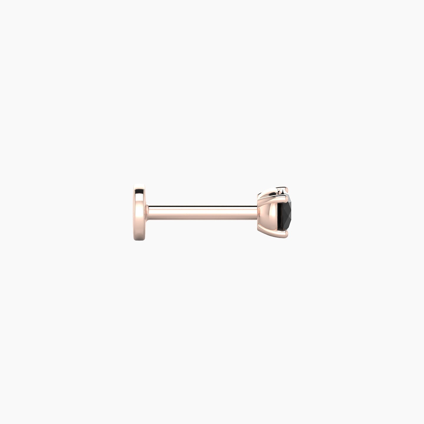 Nut | 18k Rose Gold 6.5 mm 3 mm Round Black Diamond Piercing
