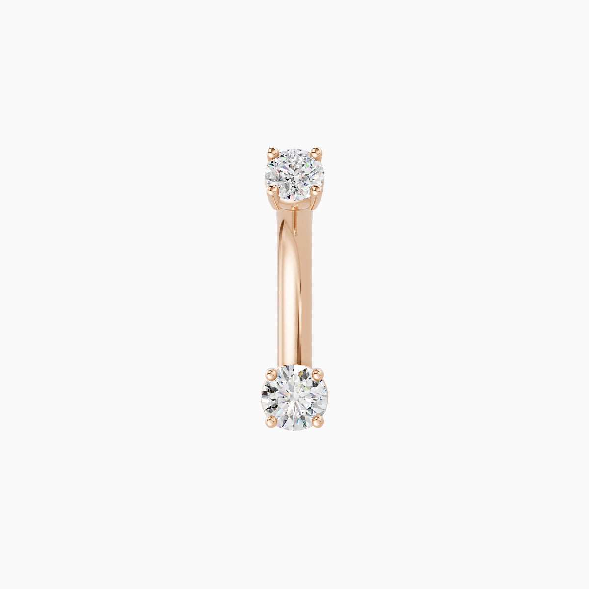 Nut | 18k Rose Gold 3 mm 8 mm Round Diamond Belly Piercing