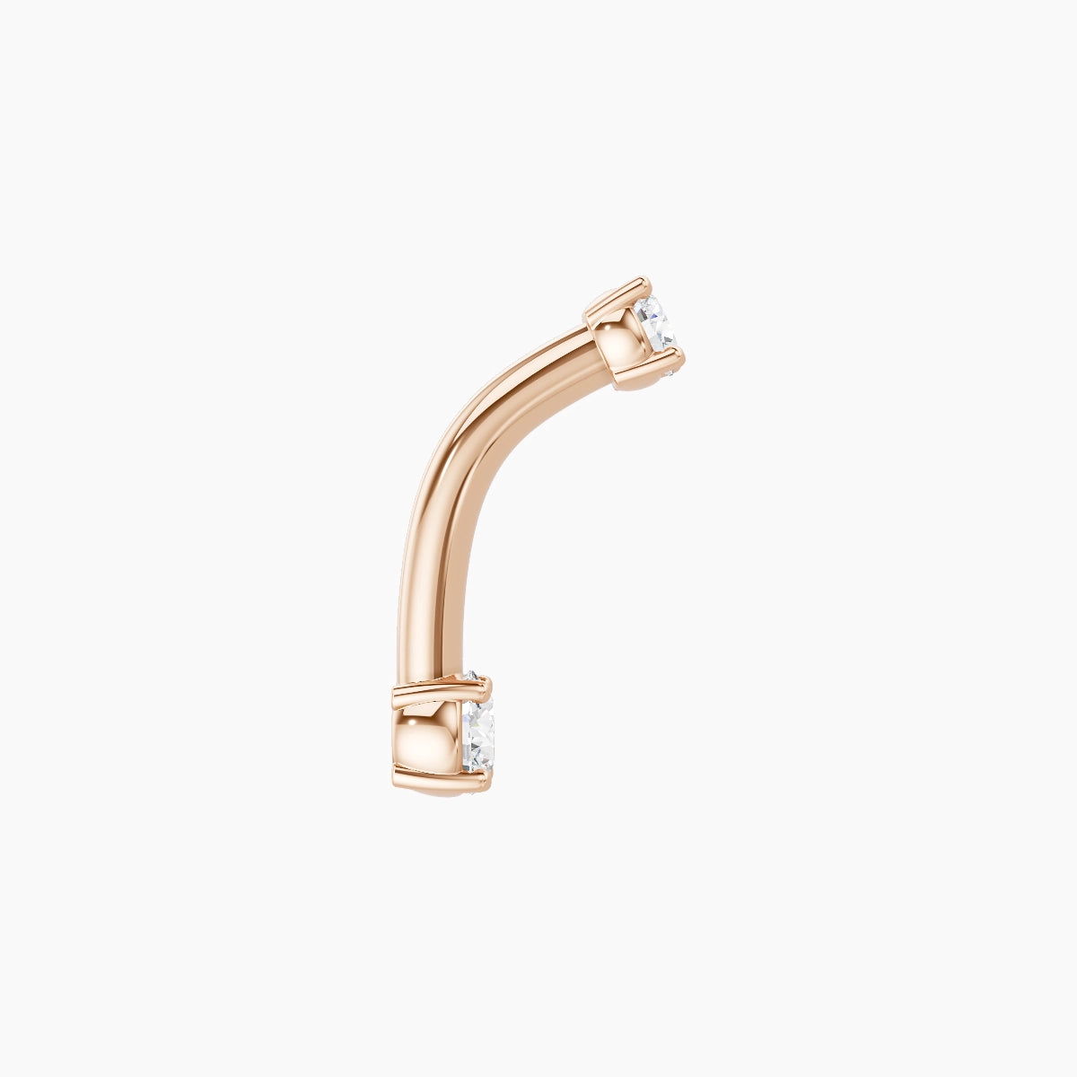 Nut | 18k Rose Gold 3 mm 8 mm Round Diamond Belly Piercing