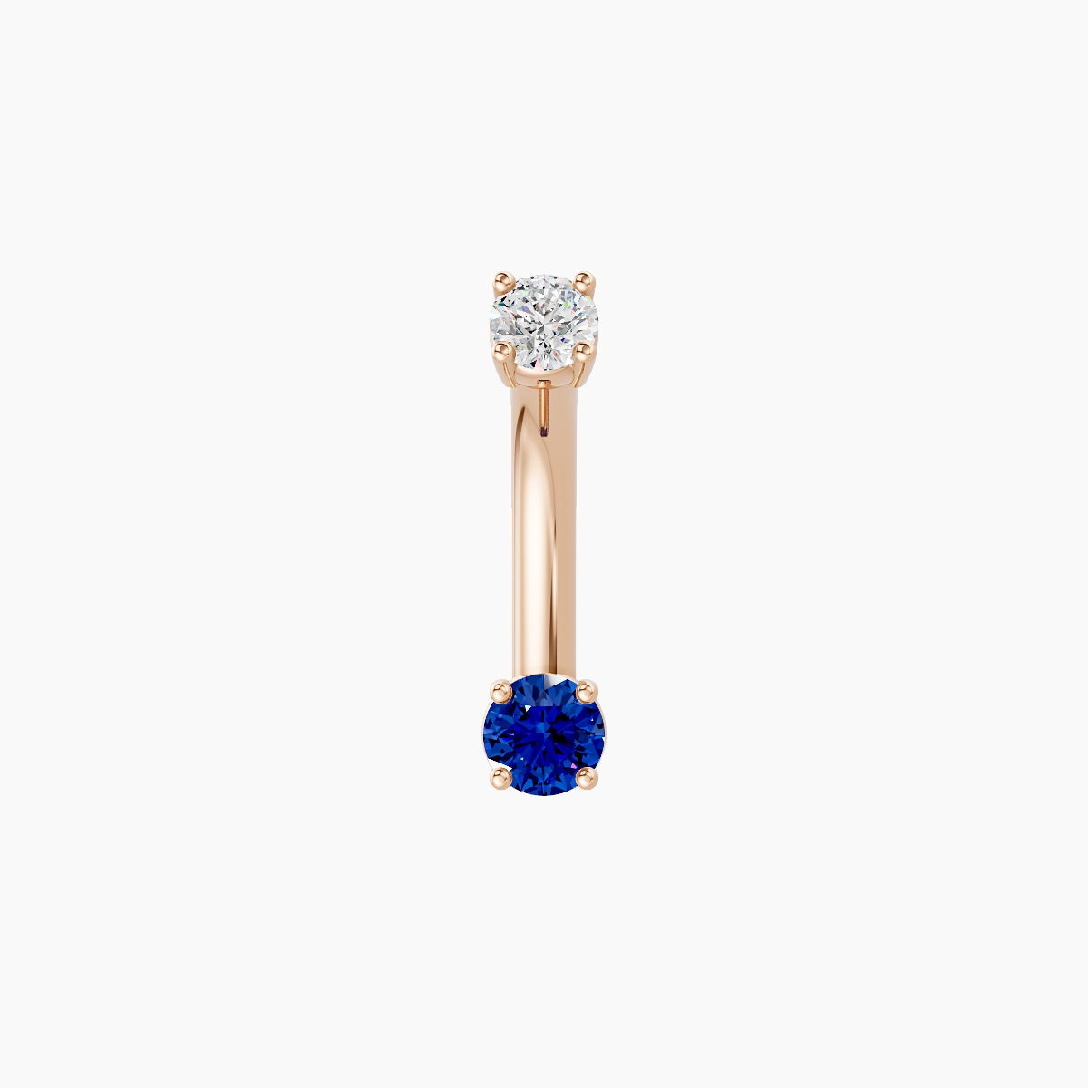 Nut | 18k Rose Gold 3 mm 8 mm Round Sapphire & Diamond Belly Piercing