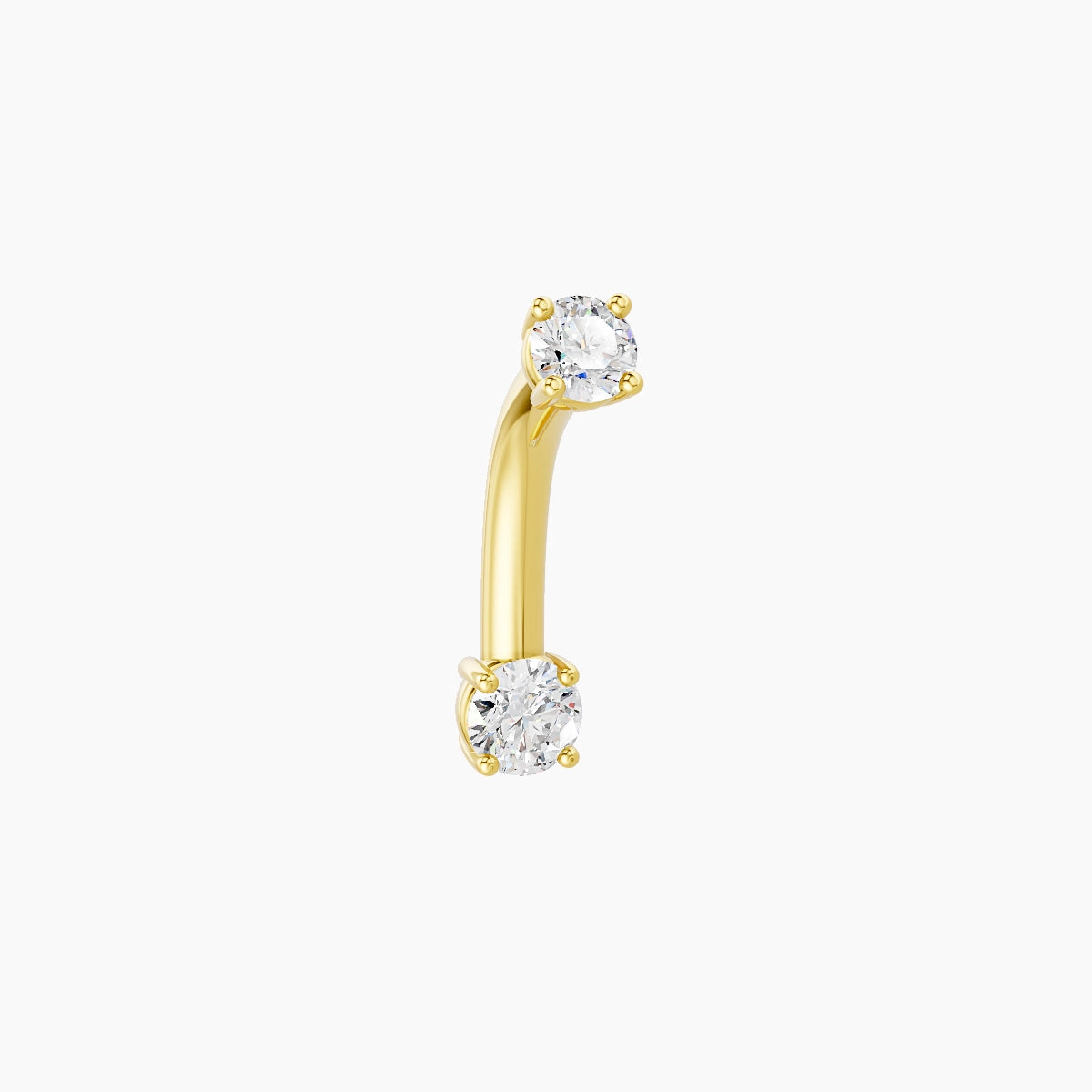 Nut | 18k Yellow Gold 3 mm 8 mm Round Diamond Belly Piercing