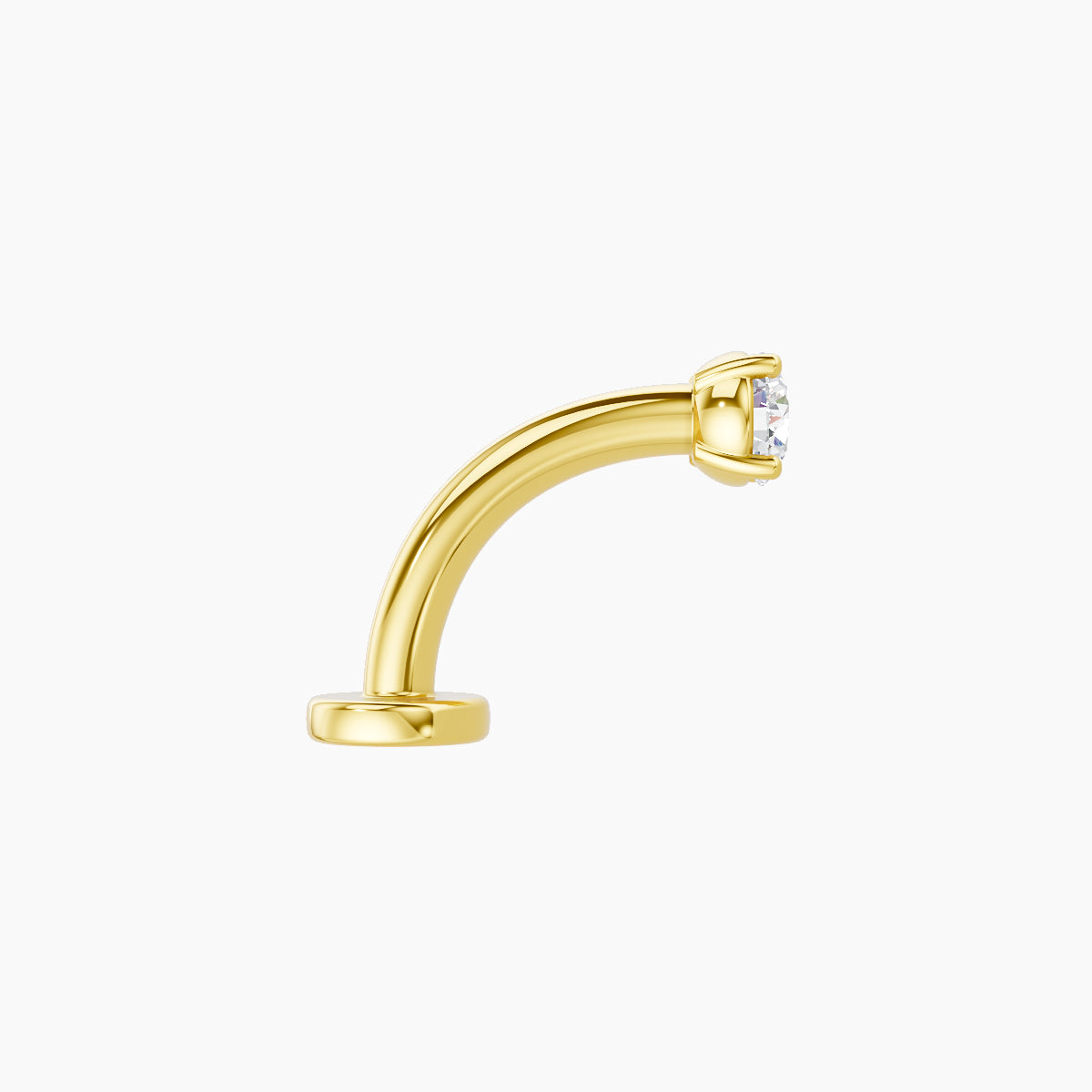 Nut | 18k Yellow Gold 3 mm 8 mm Round Diamond Floating Navel Piercing