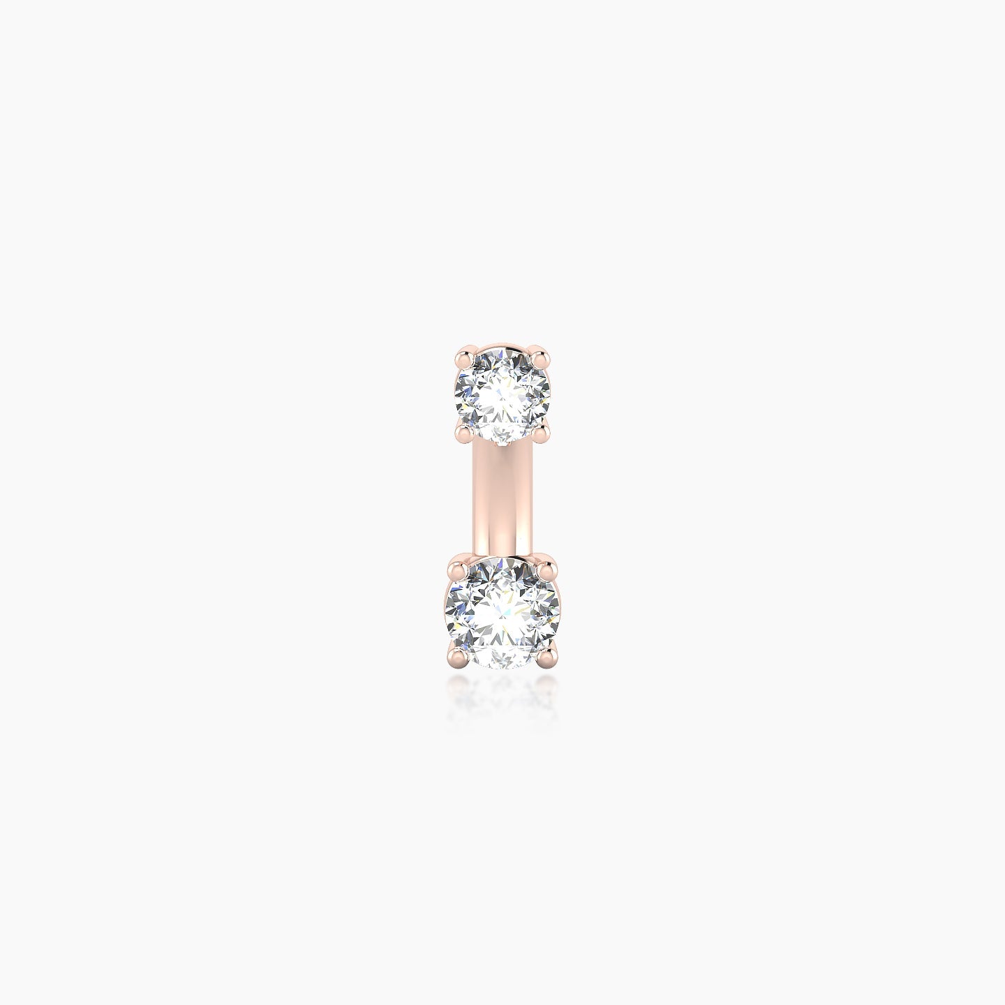 Nut | 18k Rose Gold 8 mm 3 mm Round Diamond Navel Piercing