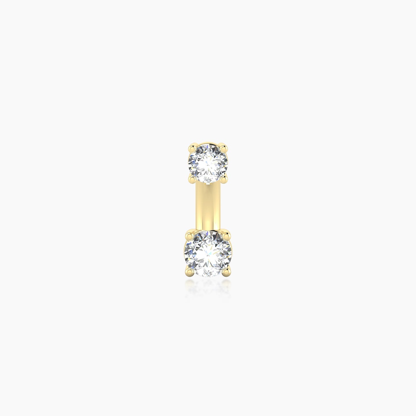 Nut | 18k Yellow Gold 8 mm 3 mm Round Diamond Navel Piercing