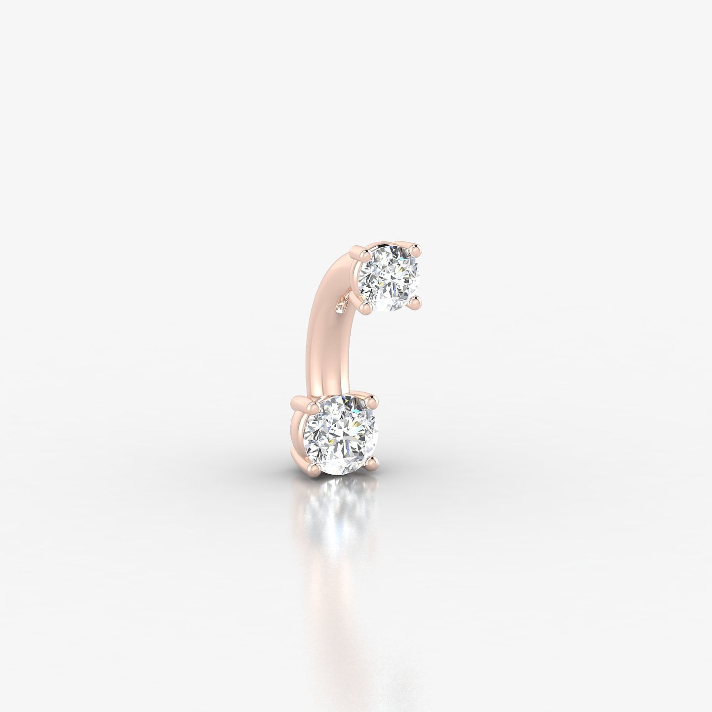 Nut | 18k Rose Gold 8 mm 3 mm Round Diamond Navel Piercing