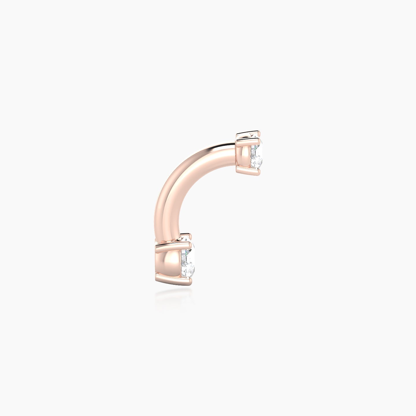 Nut | 18k Rose Gold 8 mm 3 mm Round Diamond Navel Piercing