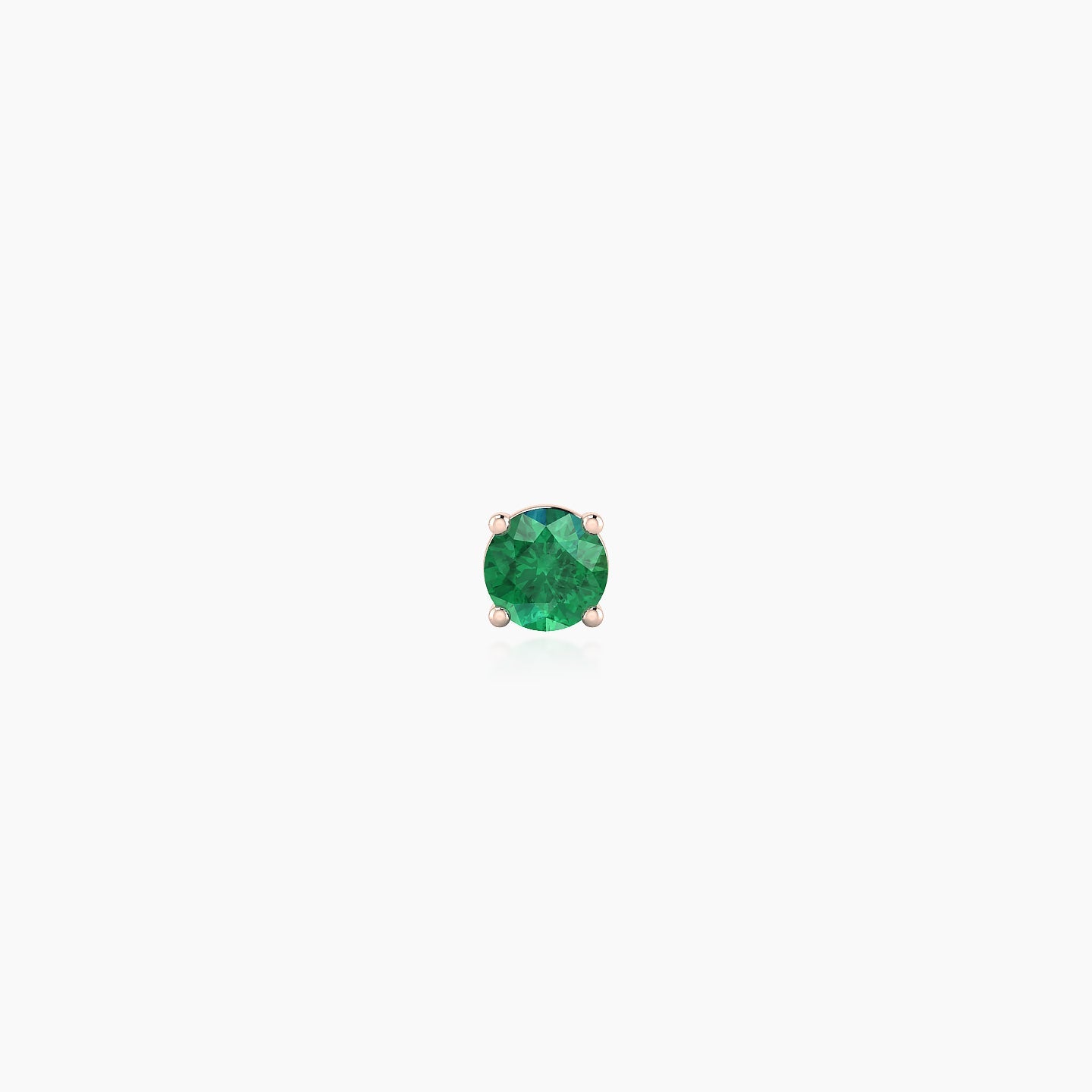 Nut | 18k Rose Gold 8 mm 3 mm Round Emerald Nose Piercing