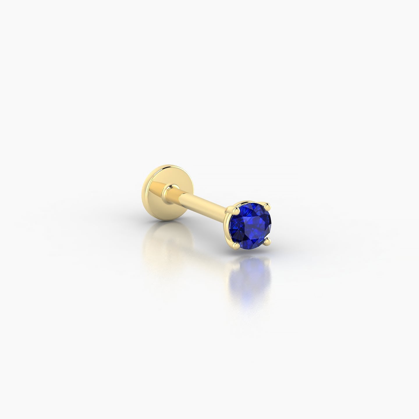 Nut | 18k Yellow Gold 8 mm 3 mm Round Sapphire Nose Piercing