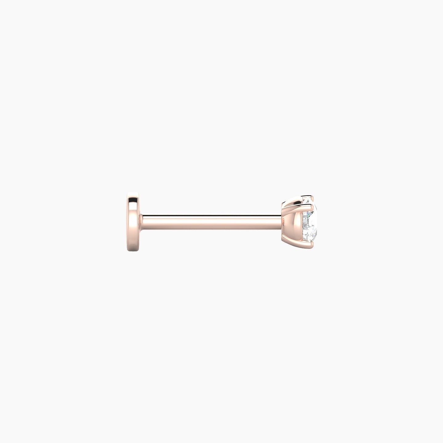 Nut | 18k Rose Gold 3 mm 8 mm Round Diamond Nose Piercing