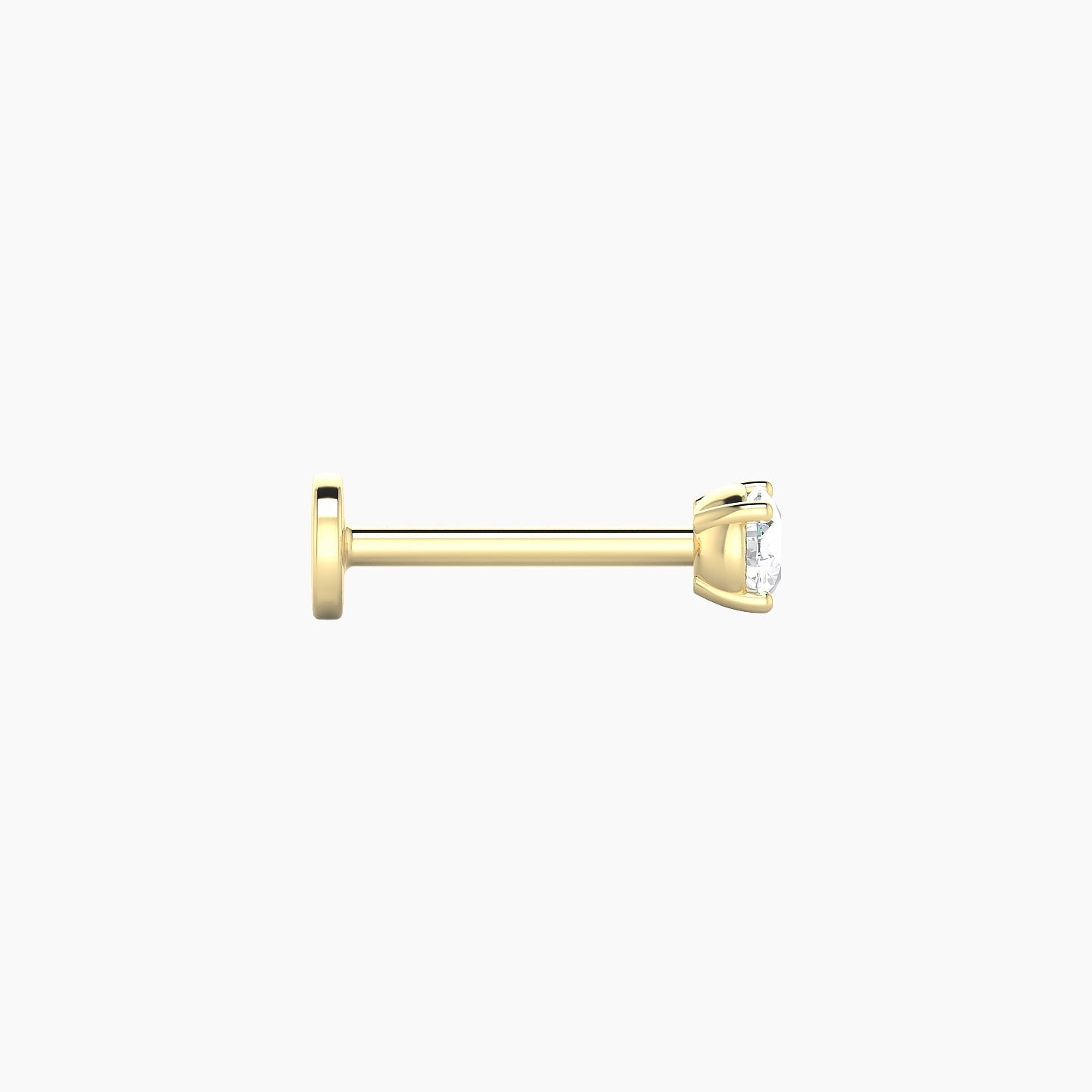 Nut | 18k Yellow Gold 3 mm 8 mm Round Diamond Nose Piercing