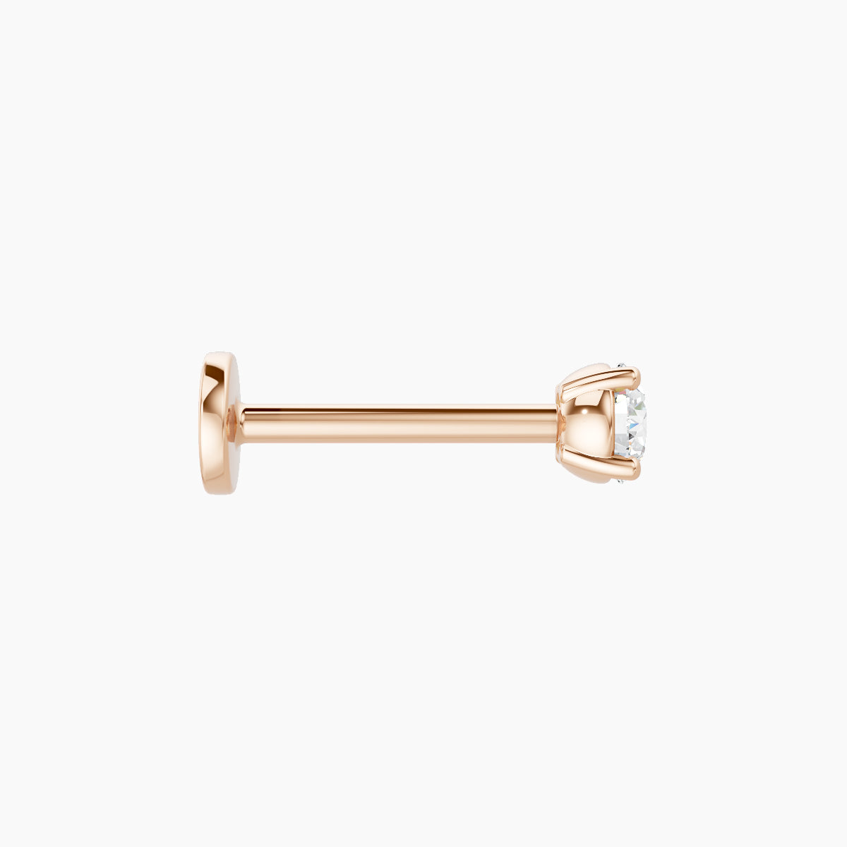 Nut | 18k Rose Gold 3 mm 8 mm Round Diamond Piercing