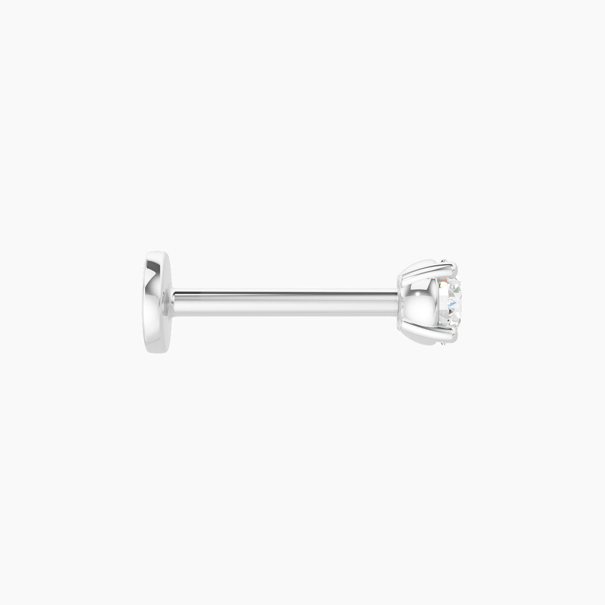Nut | 18k White Gold 3 mm 8 mm Round Diamond Piercing