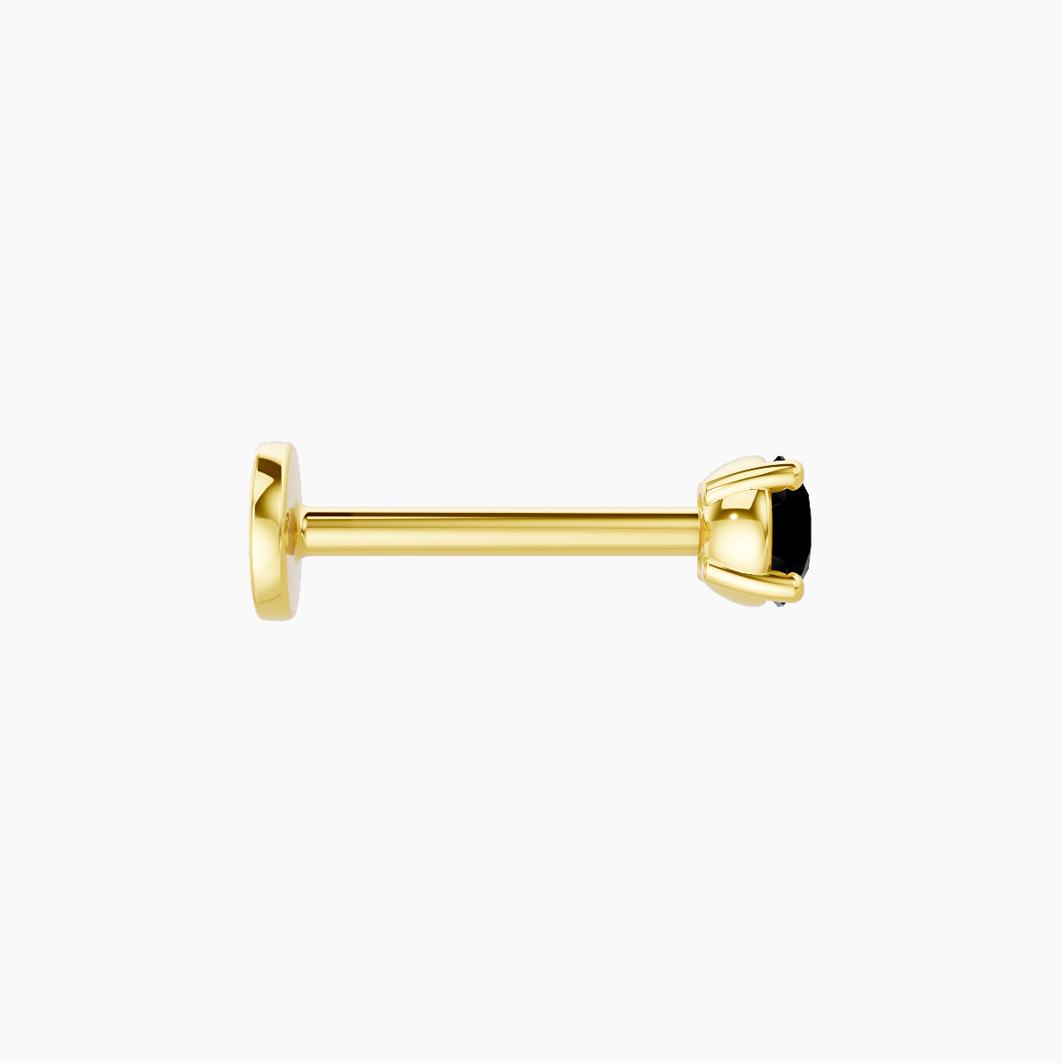 Nut | 18k Yellow Gold 8 mm 3 mm Round Black Diamond Piercing