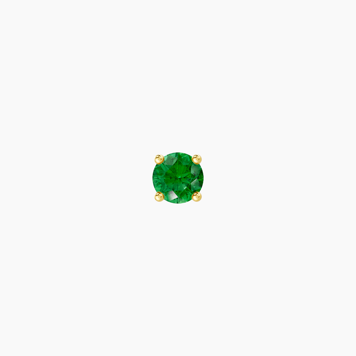 Nut | 18k Yellow Gold 8 mm 3 mm Round Emerald Piercing