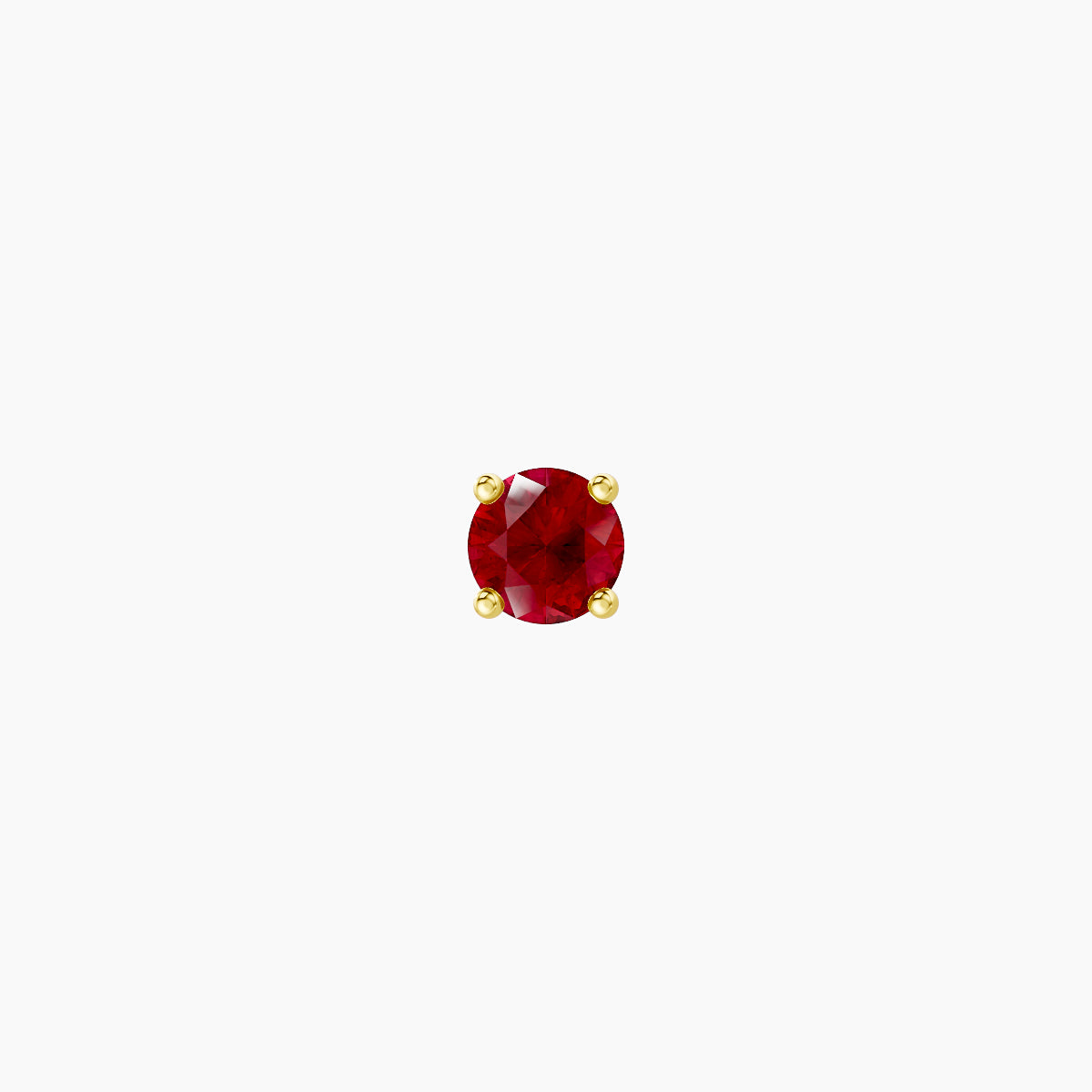 Nut | 18k Yellow Gold 8 mm 3 mm Round Ruby Piercing