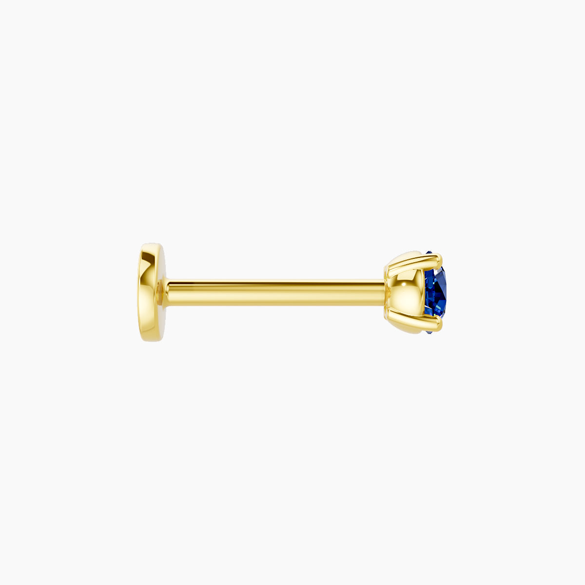 Nut | 18k Yellow Gold 8 mm 3 mm Round Sapphire Piercing