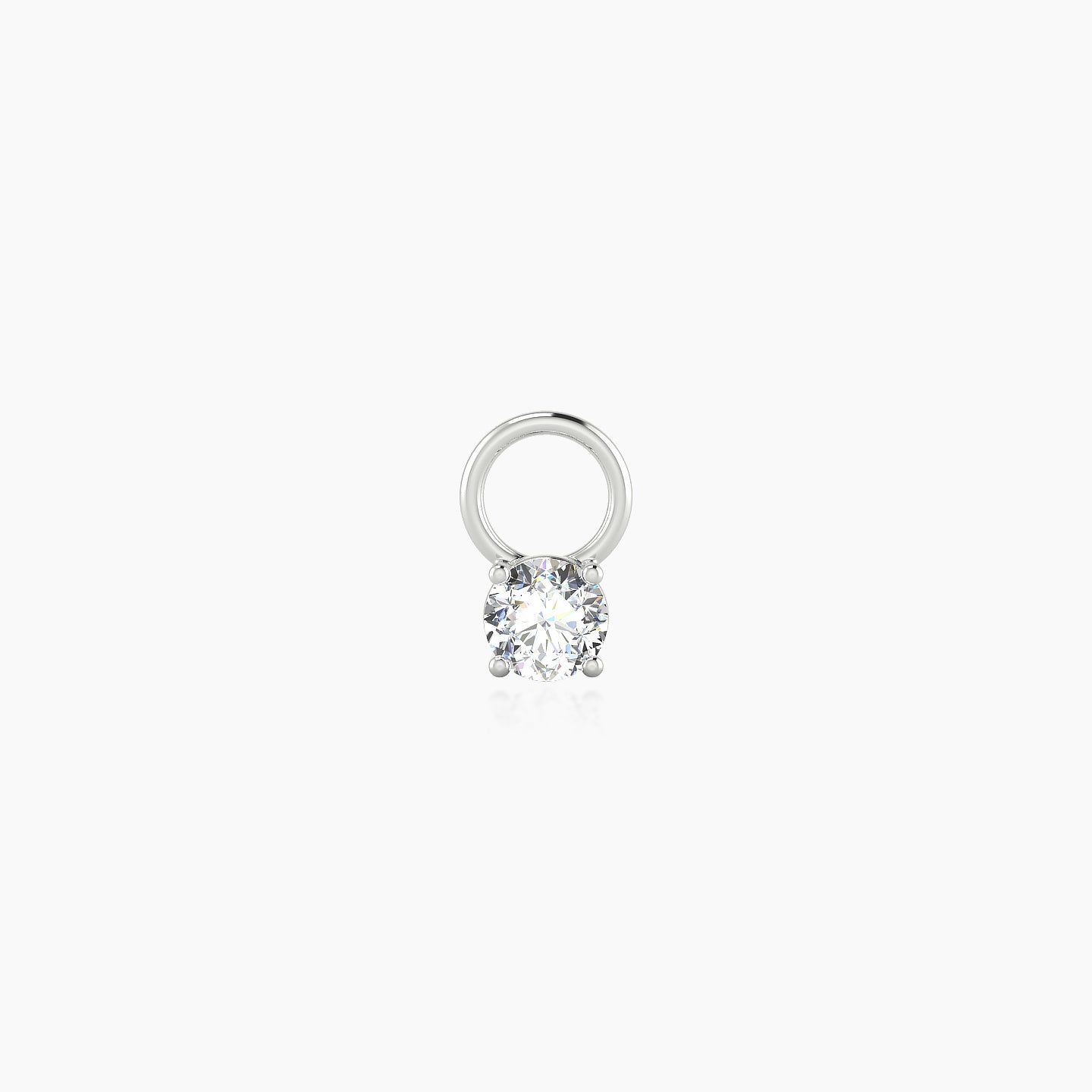 Nut | 18k White Gold 3 mm Round Diamond Charm