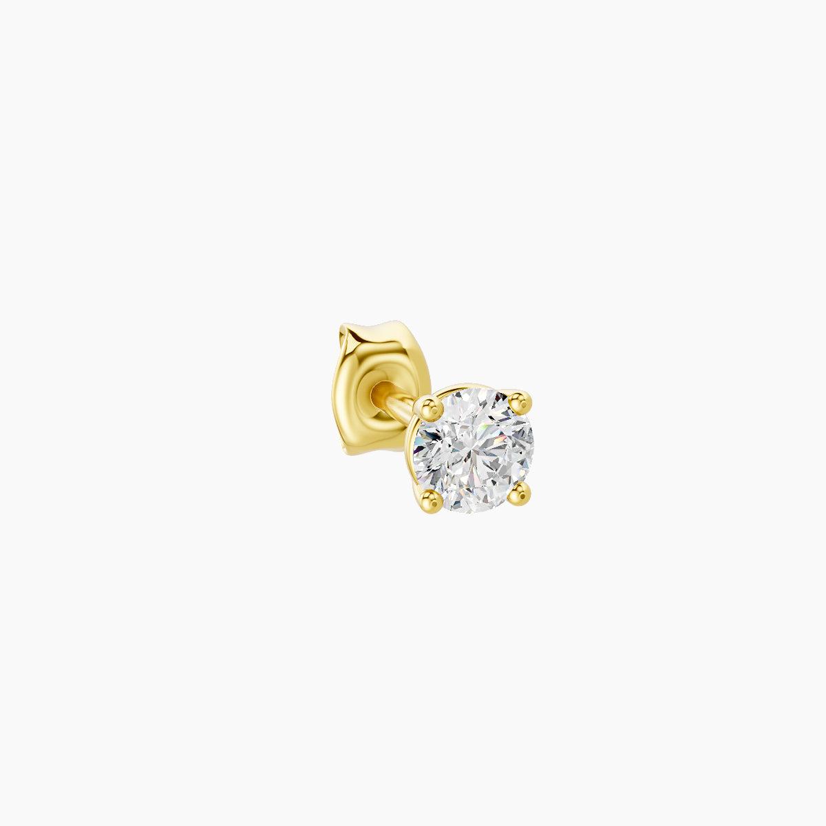 Nut | 18k Yellow Gold 3 mm Round Diamond Earring