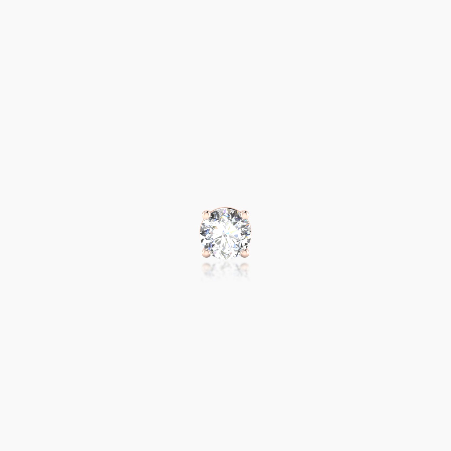 Nut | 18k Rose Gold 3 mm Round Diamond Earring
