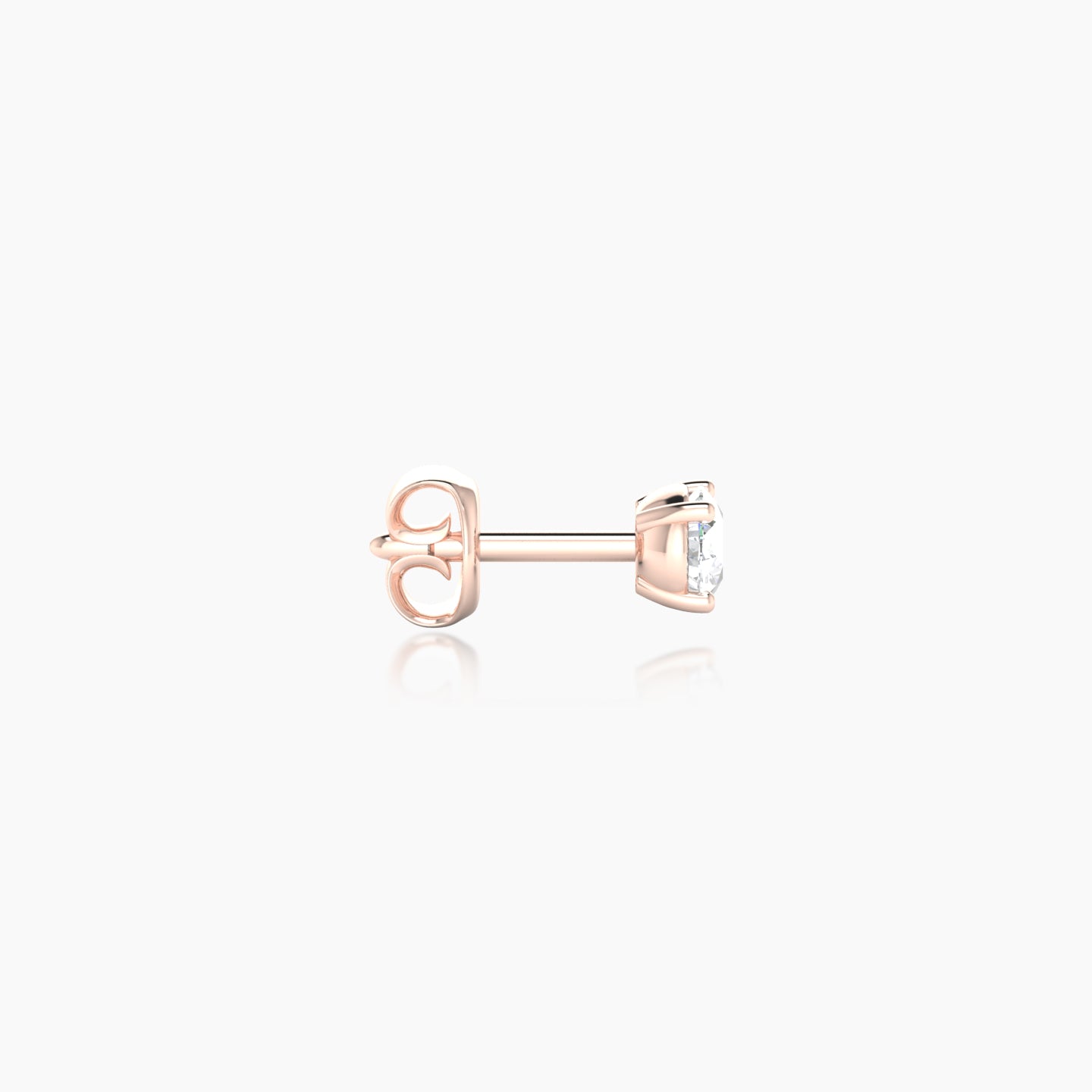 Nut | 18k Rose Gold 3 mm Round Diamond Earring
