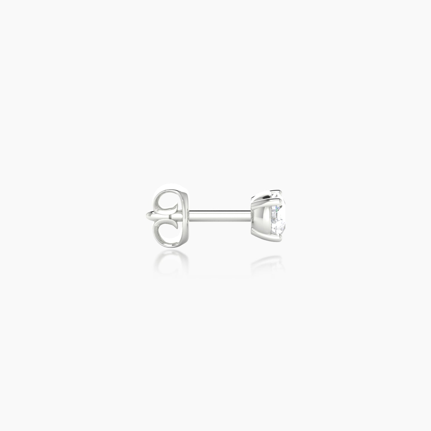 Nut | 18k White Gold 3 mm Round Diamond Earring