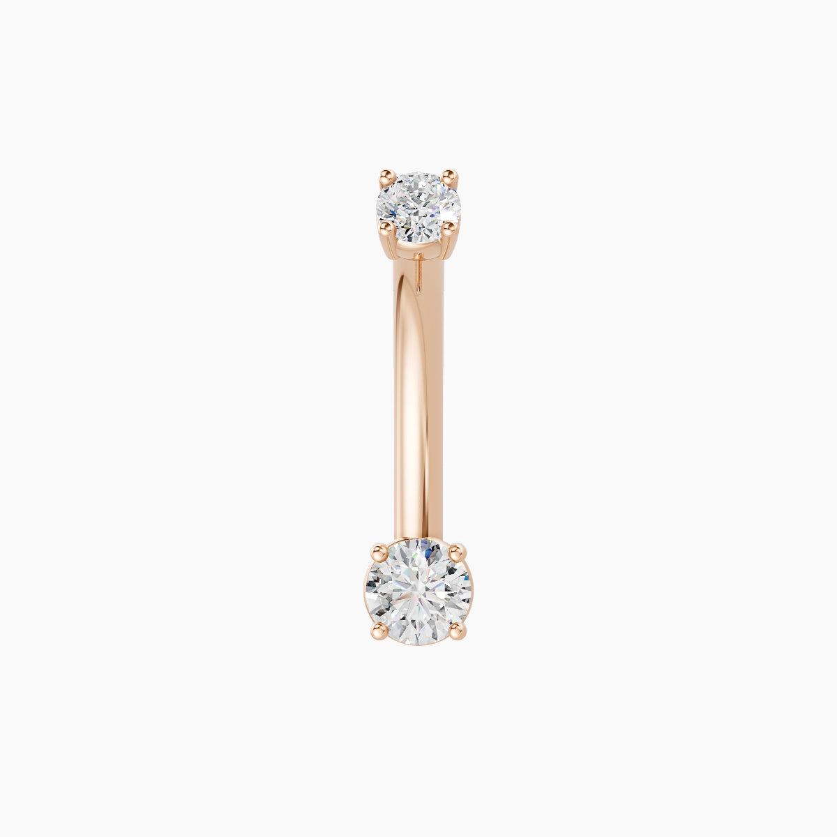 Nut | 18k Rose Gold 3.5 mm 10 mm Round Diamond Belly Piercing