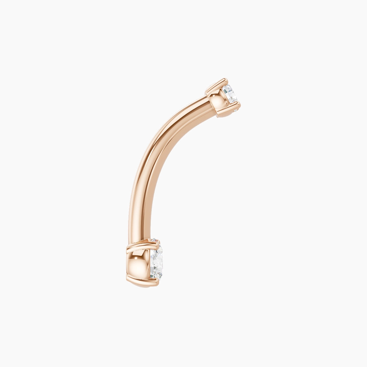 Nut | 18k Rose Gold 3.5 mm 10 mm Round Diamond Belly Piercing
