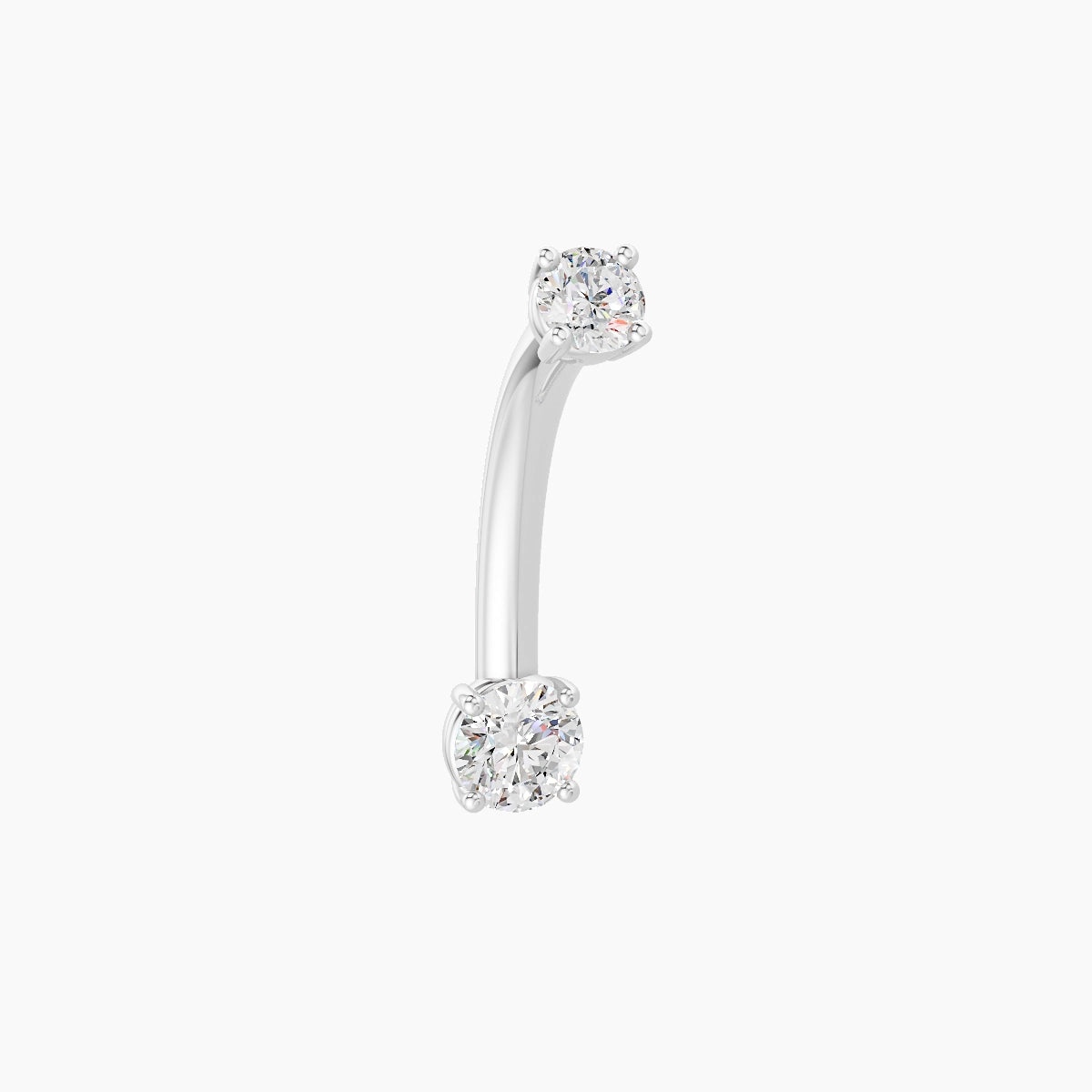 Nut | 18k White Gold 3.5 mm 10 mm Round Diamond Belly Piercing