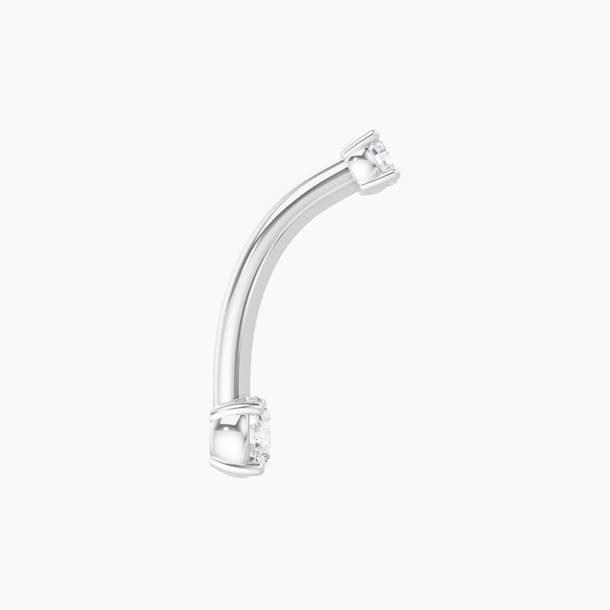 Nut | 18k White Gold 3.5 mm 10 mm Round Diamond Belly Piercing