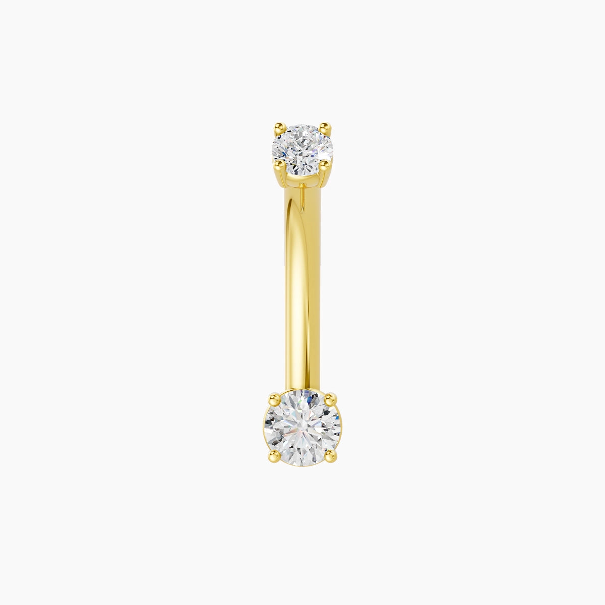 Nut | 18k Yellow Gold 3.5 mm 10 mm Round Diamond Belly Piercing