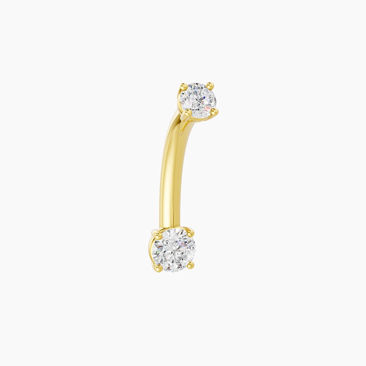 Nut | 18k Yellow Gold 3.5 mm 10 mm Round Diamond Belly Piercing