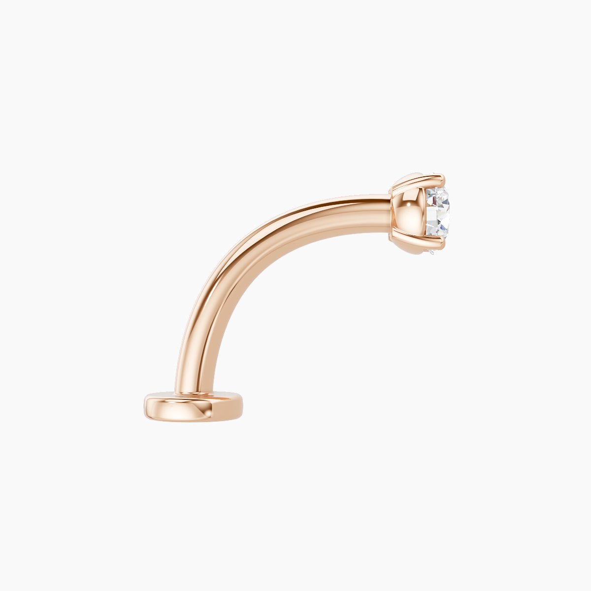 Nut | 18k Rose Gold 3.4 mm 10 mm Round Diamond Floating Navel Piercing