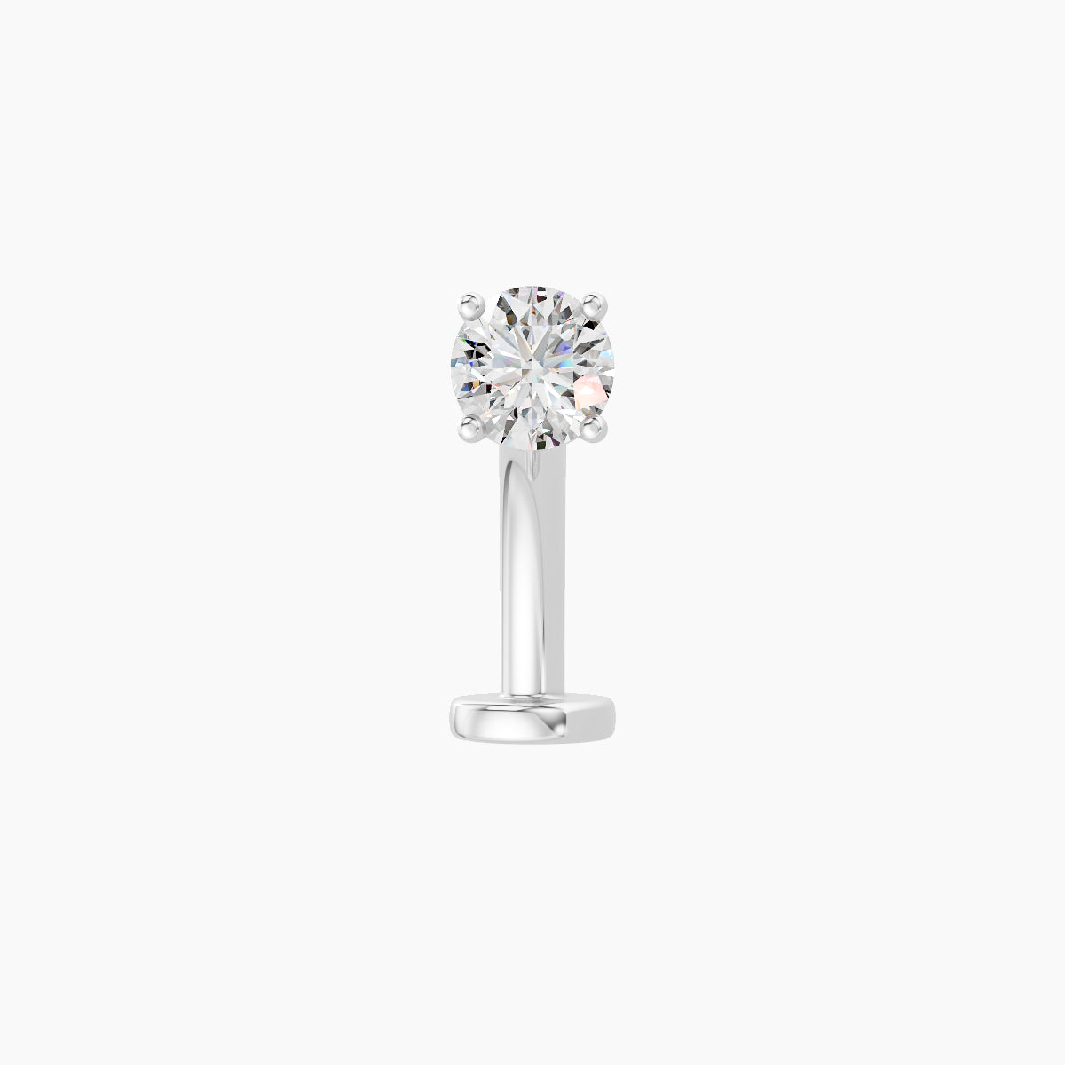 Nut | 18k White Gold 3.4 mm 10 mm Round Diamond Floating Navel Piercing