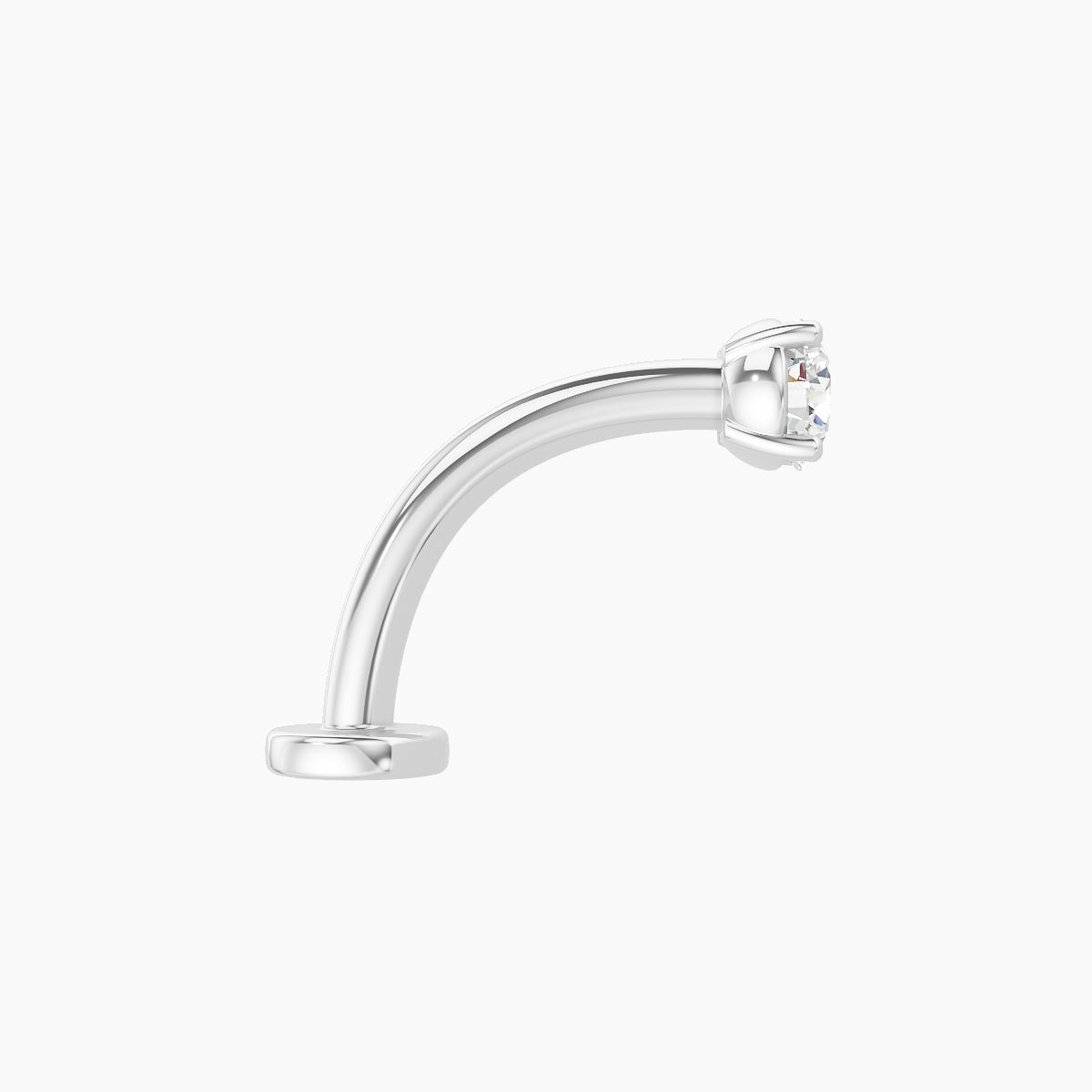 Nut | 18k White Gold 3.4 mm 10 mm Round Diamond Floating Navel Piercing