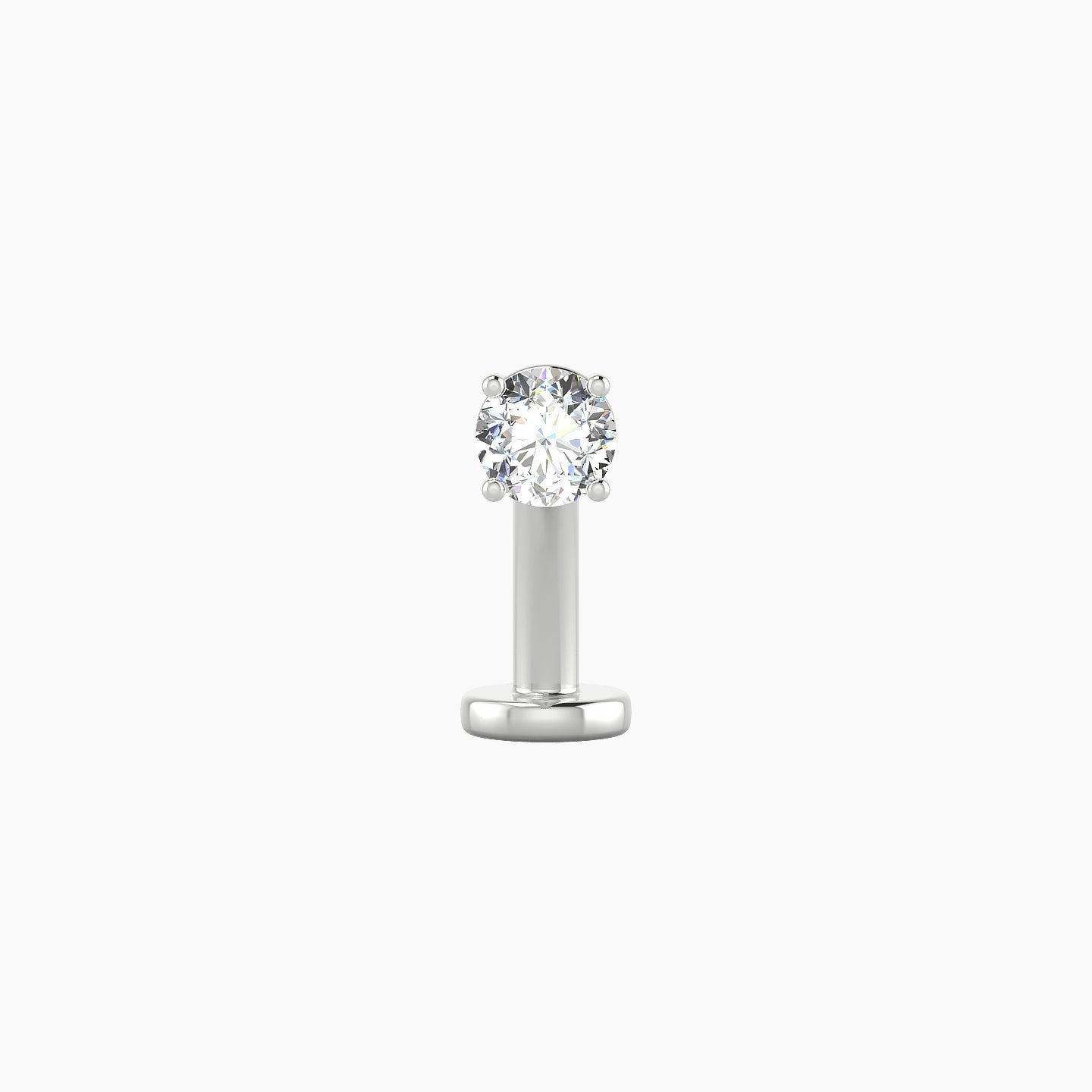 Nut | 18k White Gold 3.4 mm 10 mm Round Diamond Floating Navel Piercing