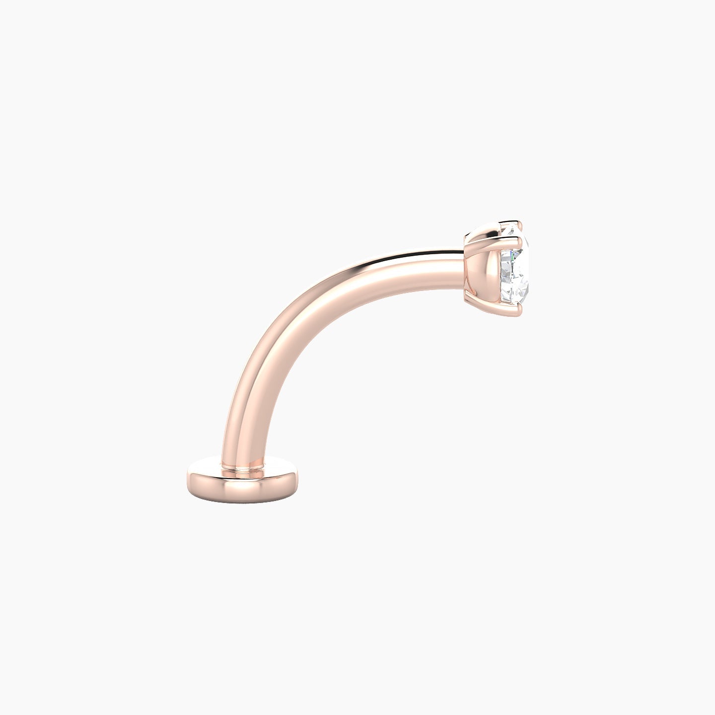 Nut | 18k Rose Gold 3.4 mm 10 mm Round Diamond Floating Navel Piercing