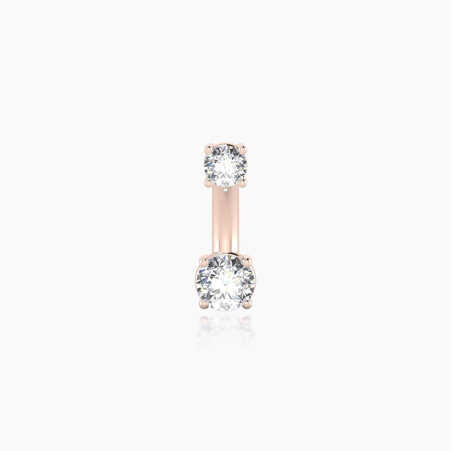 Nut | 18k Rose Gold 10 mm 3.5 mm Round Diamond Navel Piercing