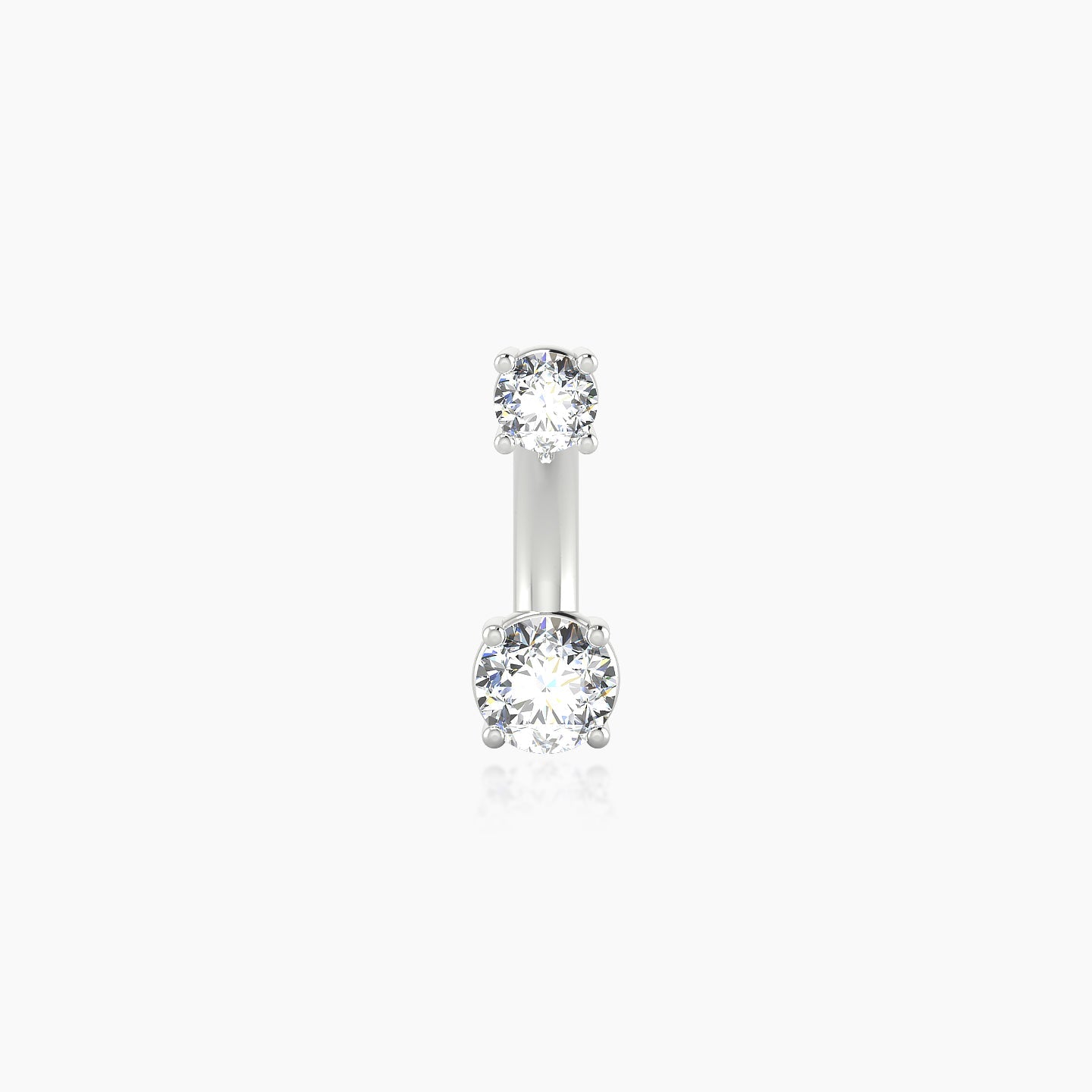 Nut | 18k White Gold 10 mm 3.5 mm Round Diamond Navel Piercing