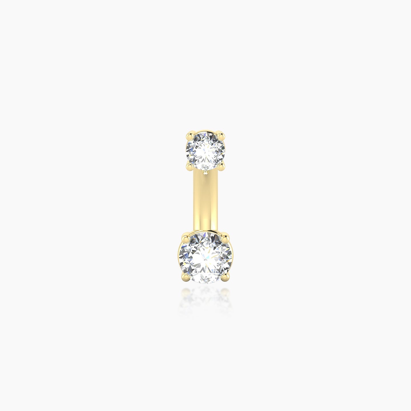Nut | 18k Yellow Gold 10 mm 3.5 mm Round Diamond Navel Piercing