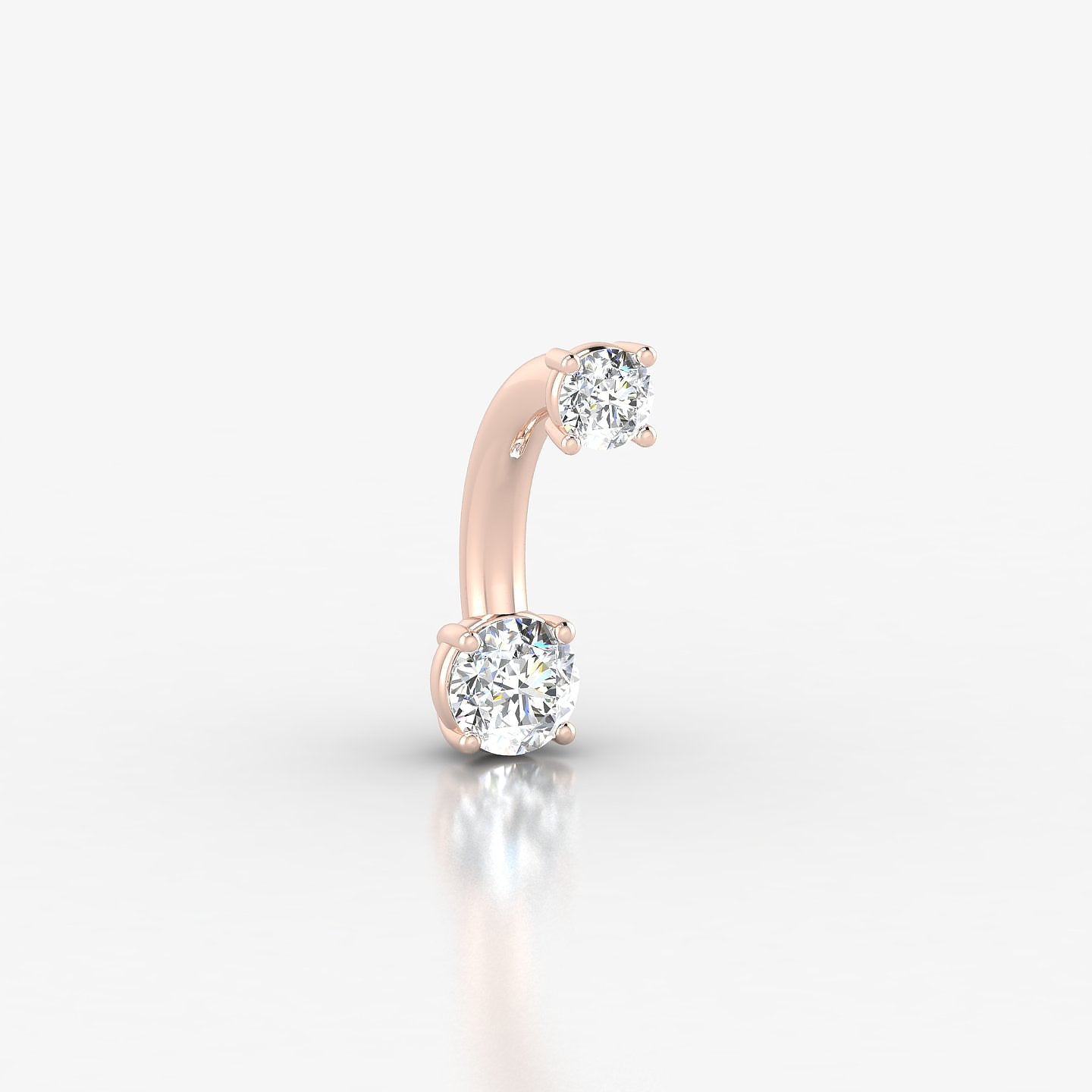 Nut | 18k Rose Gold 10 mm 3.5 mm Round Diamond Navel Piercing