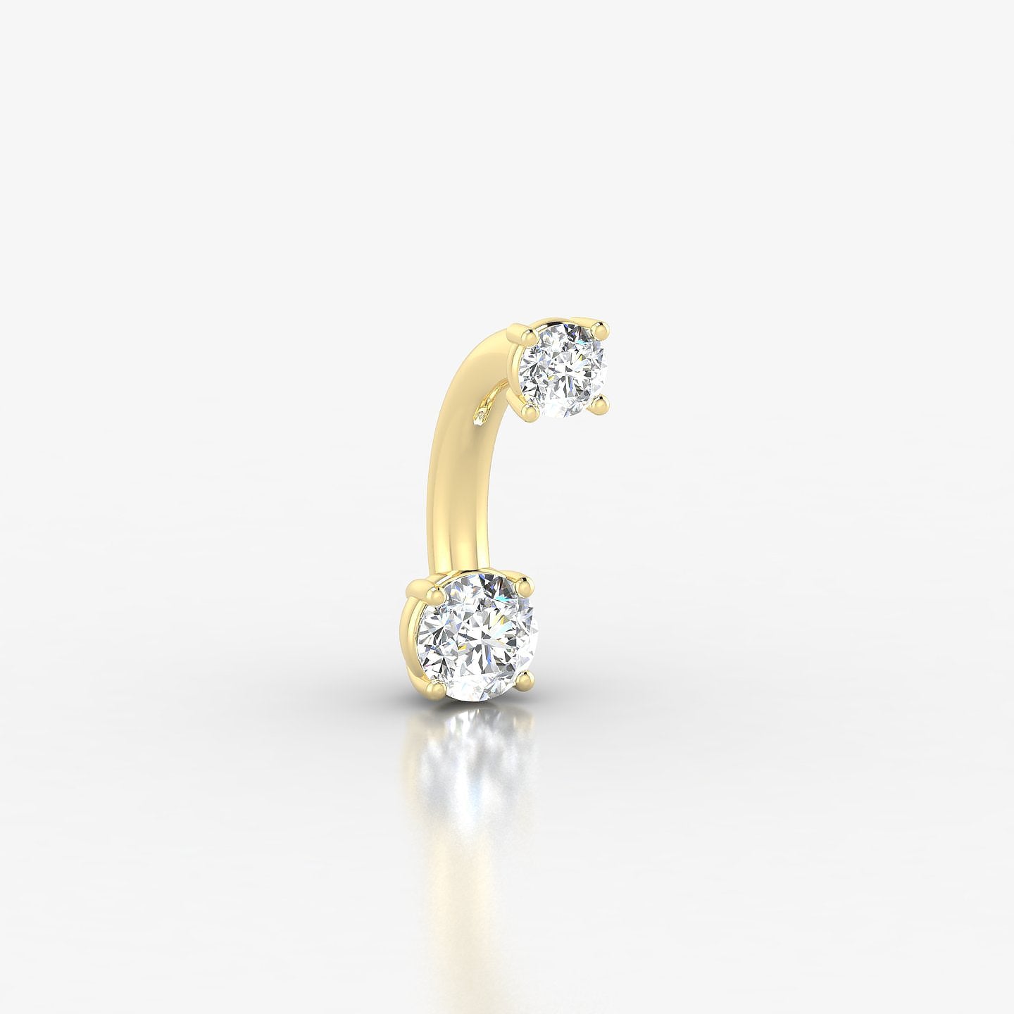 Nut | 18k Yellow Gold 10 mm 3.5 mm Round Diamond Navel Piercing