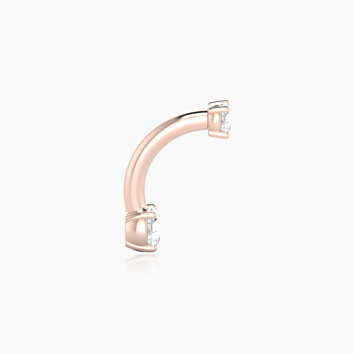 Nut | 18k Rose Gold 10 mm 3.5 mm Round Diamond Navel Piercing