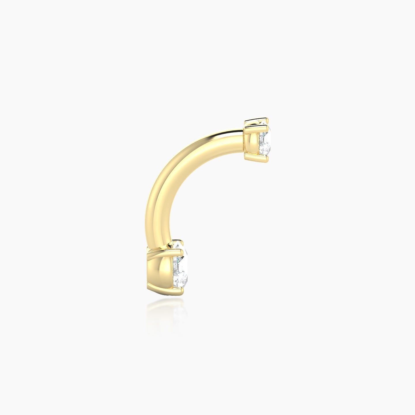 Nut | 18k Yellow Gold 10 mm 3.5 mm Round Diamond Navel Piercing