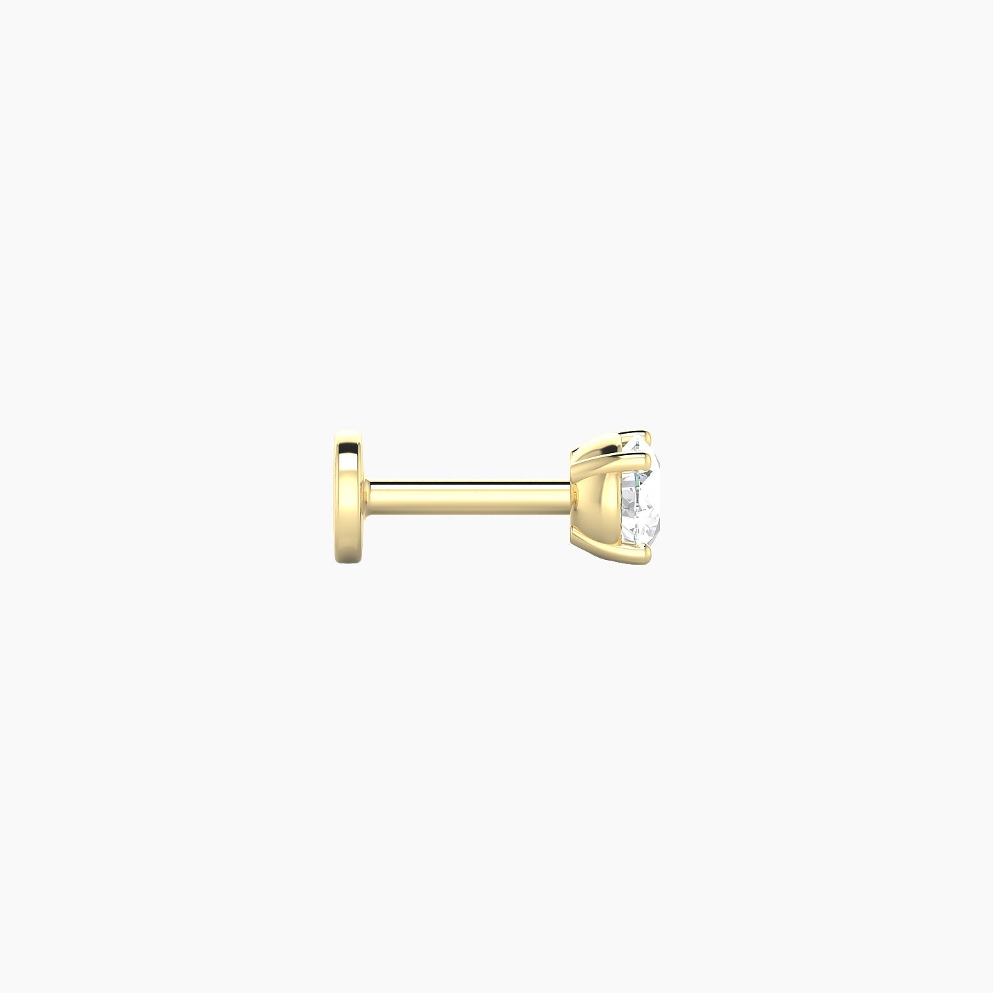 Nut | 18k Yellow Gold 3.4 mm 5 mm Round Diamond Piercing