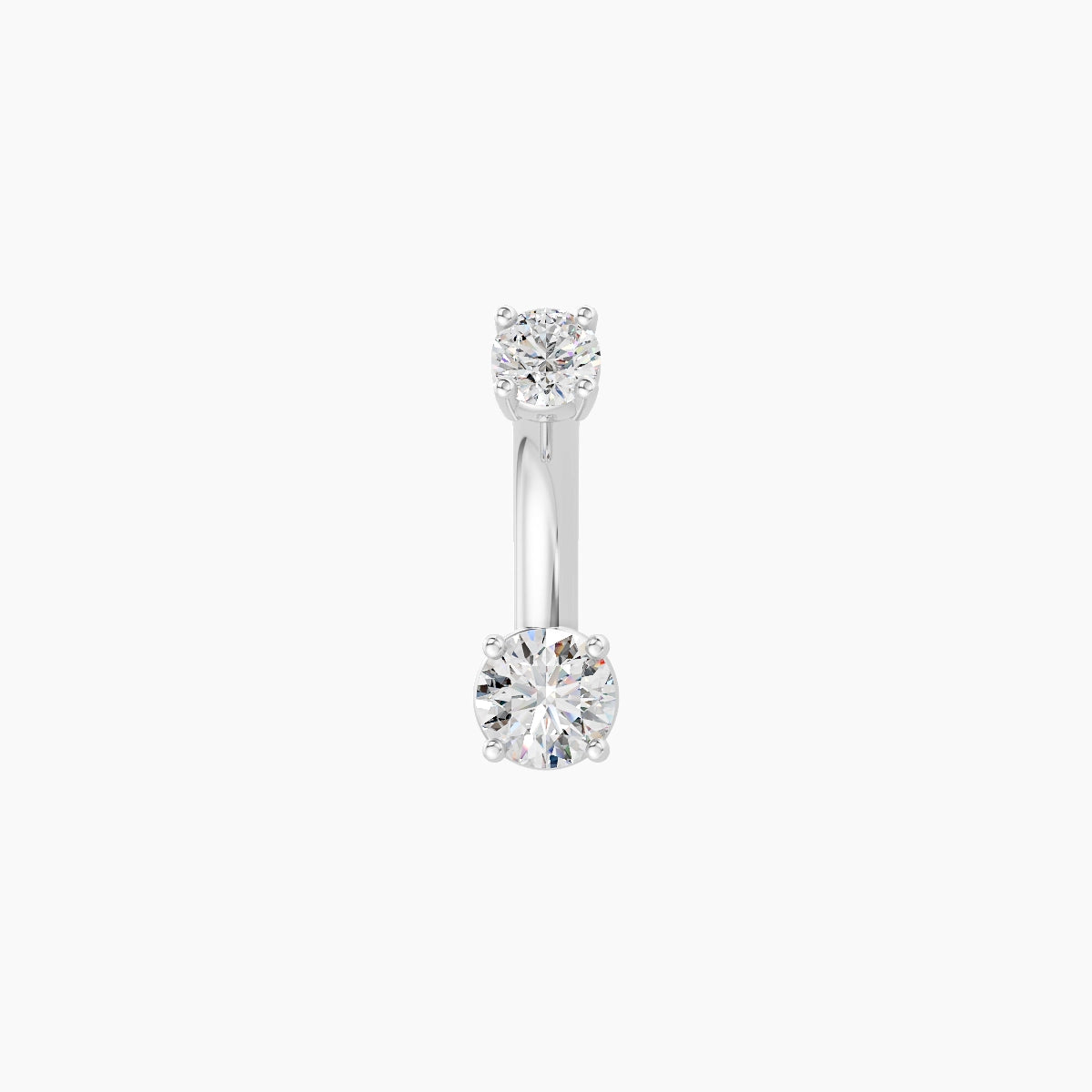 Nut | 18k White Gold 3.5 mm 6 mm Round Diamond Belly Piercing