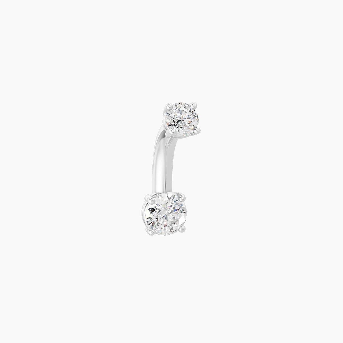 Nut | 18k White Gold 3.5 mm 6 mm Round Diamond Belly Piercing