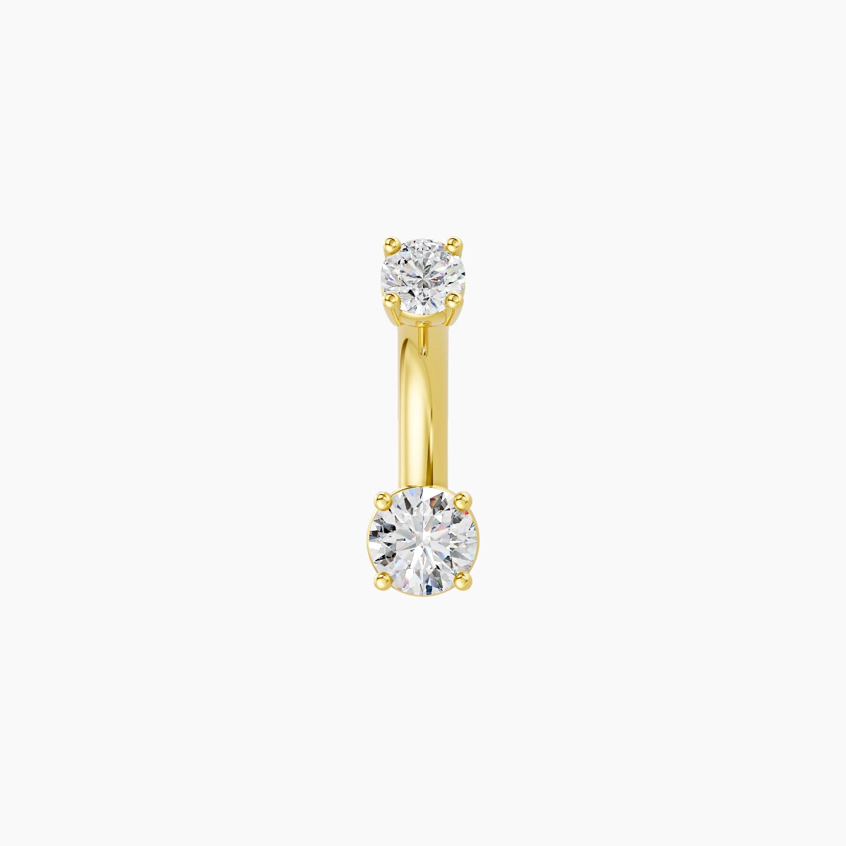 Nut | 18k Yellow Gold 3.5 mm 6 mm Round Diamond Belly Piercing